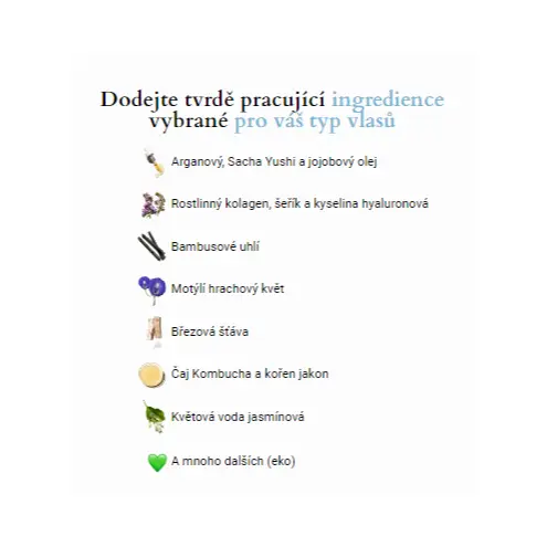 Ingredience použité v produktech Ingredience použité v produktech