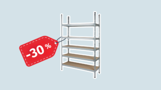 Oblíbené regály se slevou 30&nbsp;%&nbsp;za pakatel! Zorganizujte svůj prostor s&nbsp;Parksidem