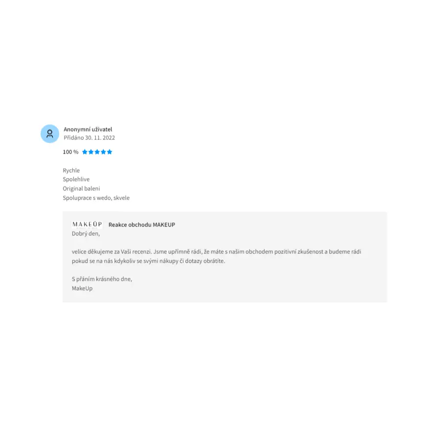 Pozitivní recenze na Makeup.cz Pozitivní recenze na Makeup.cz