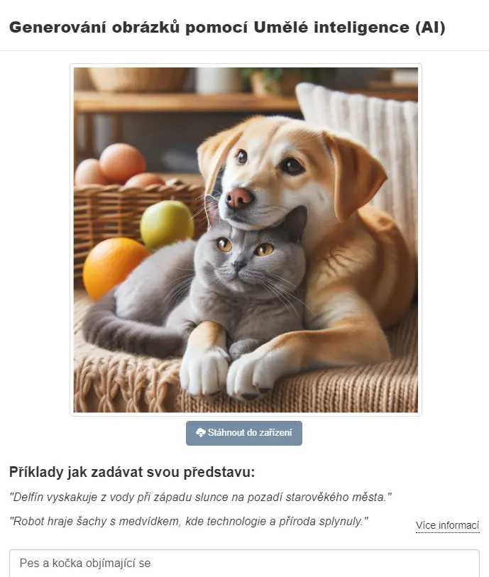 Generování obrázku pomocí AI Generování obrázku pomocí AI