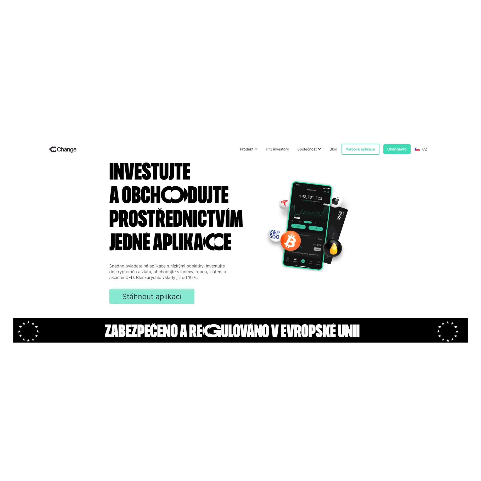 Change Invest nabízí přehledný moderní web Change Invest nabízí přehledný moderní web