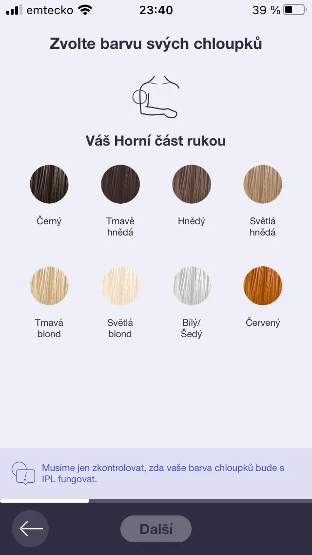 Obrázek volby barvy chloupků