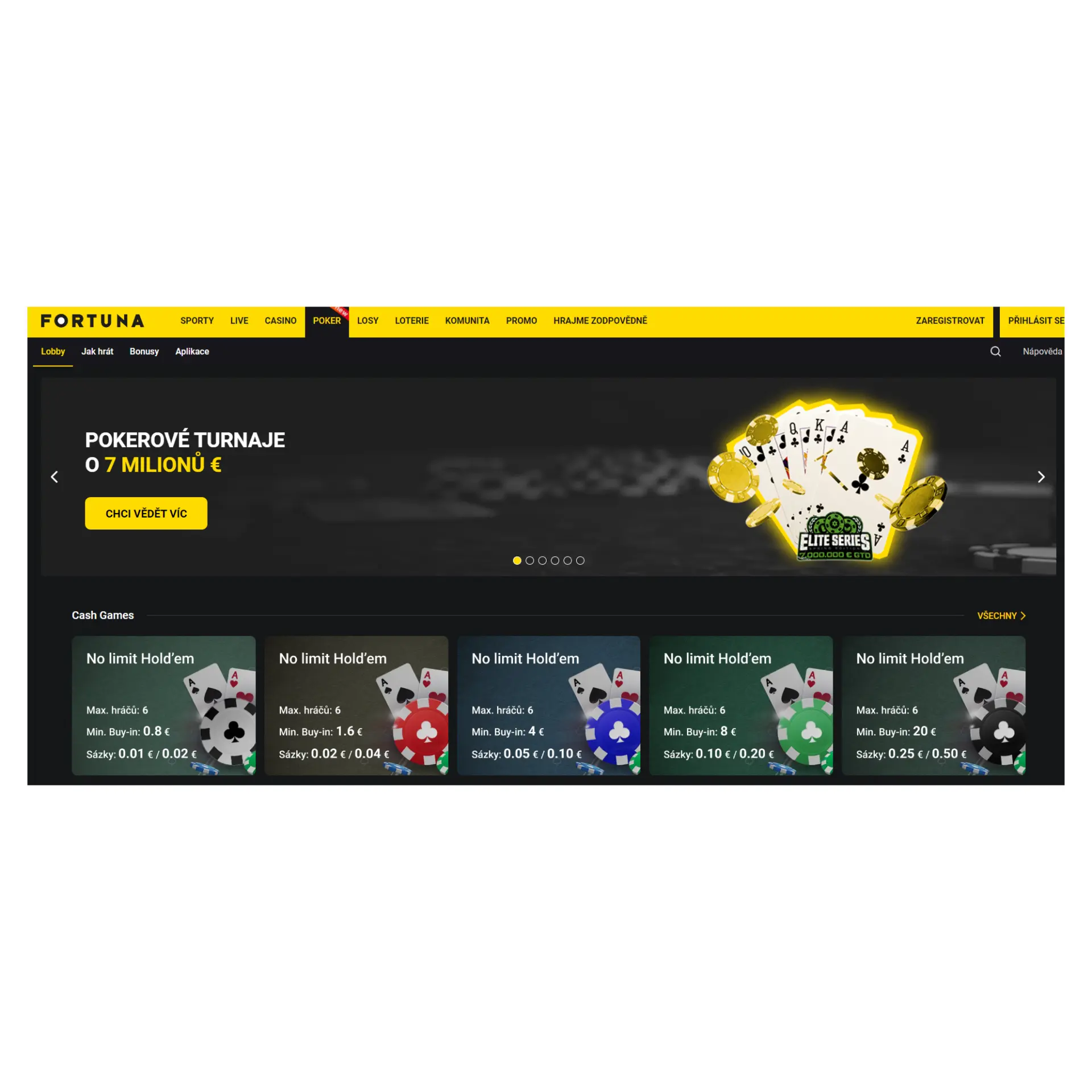 Na fortuně máte k dispozici i pokerové turnaje fortuna_poker