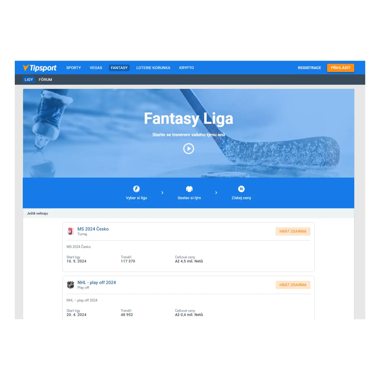 U Tipsport si můžete zahrát na trenéra největších hokejových hvězd tipsport_fantasy_liga