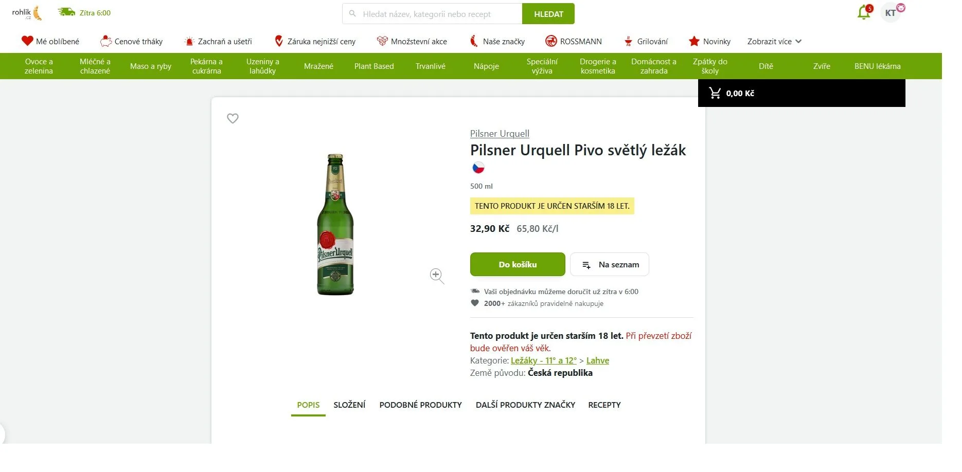 Půllitr plzně ve skle pořídíte většinou mezi 30 až 40 Kč Obrázek zobrazuje pivo