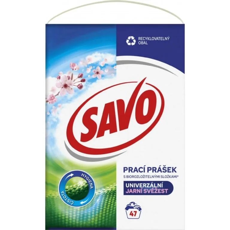 Test Savo Jarní svěžest prací prášek na bílé i barevné prádlo Recenze Savo Jarní svěžest prací prášek na bílé i barevné prádlo