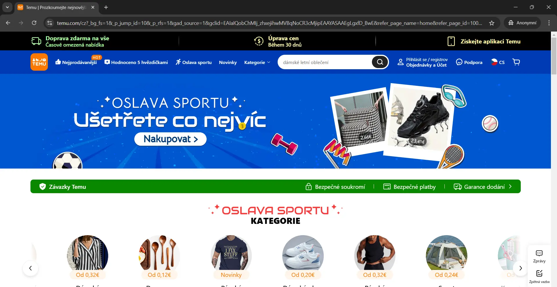 TEMU v anonymním režimu TEMU v anonymním režimu