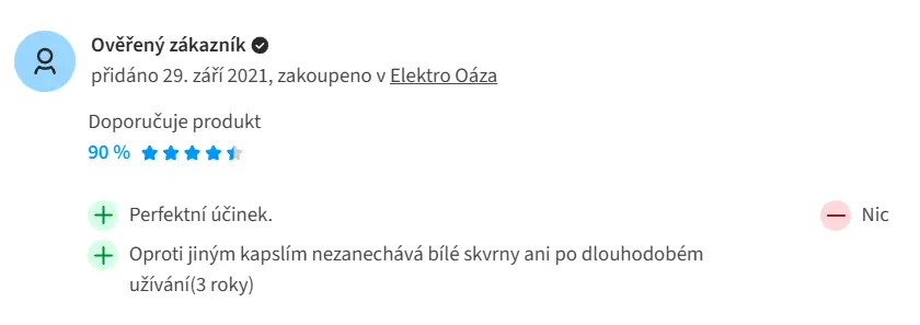 Hodnocení na portálu heureka.cz Hodnocení na portálu heureka.cz