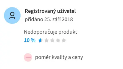 Hodnocení na portálu heureka.cz Hodnocení na portálu heureka.cz