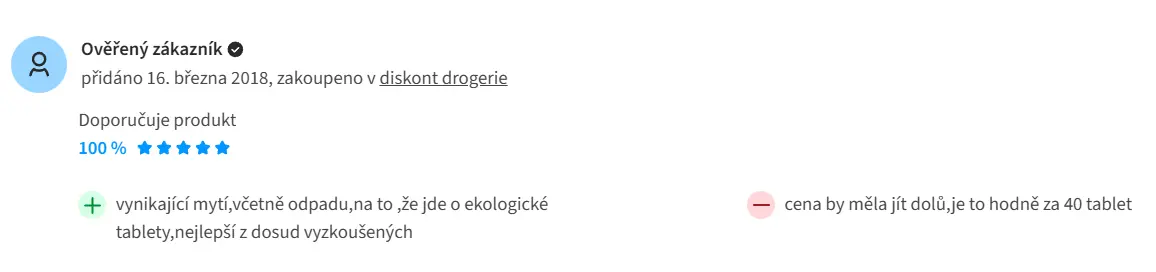 Hodnocení na portálu heureka.cz Hodnocení na portálu heureka.cz