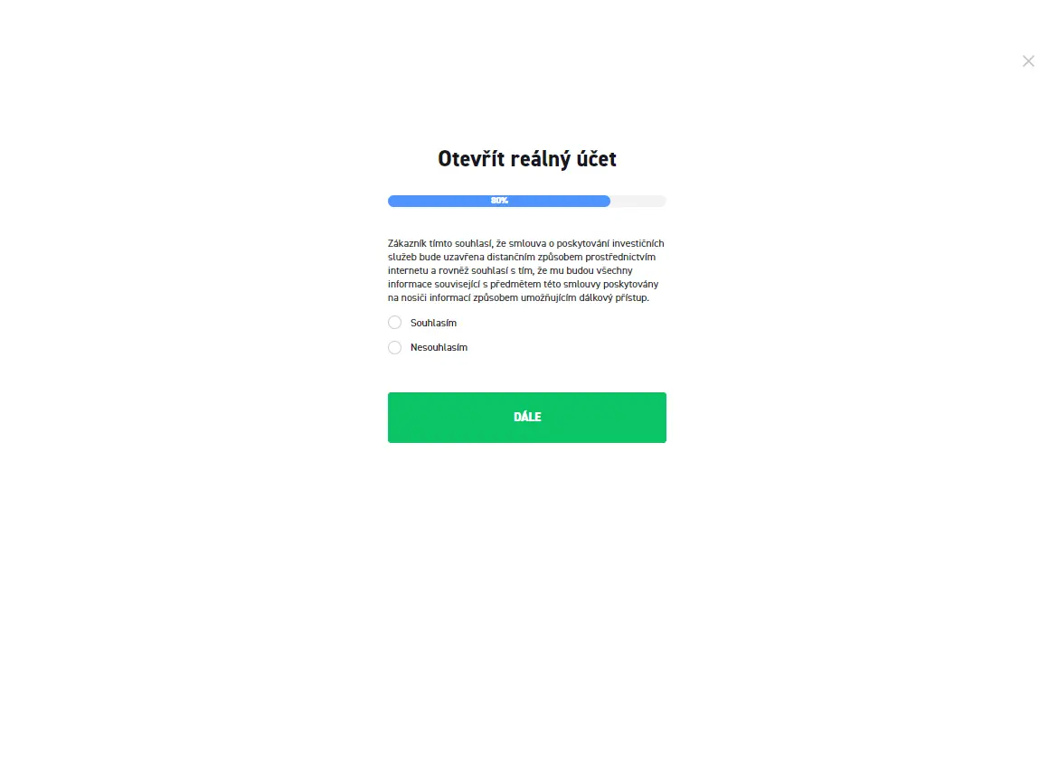 Odsouhlaste otevření reálného účtu Odsouhlaste otevření reálného účtu