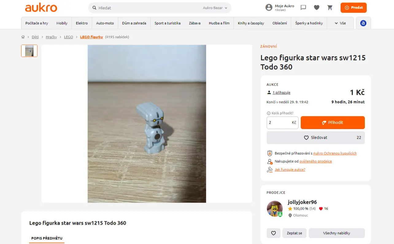 LEGO figurka byla v nabídce za 1 Kč LEGO figurka byla v nabídce za 1 Kč