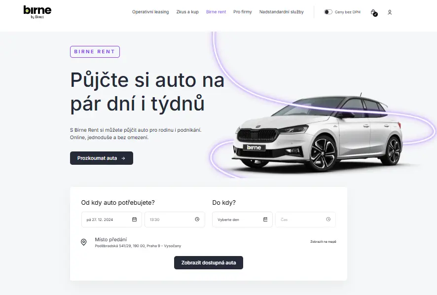 Přes Birne RENT si automobil rezervujete do pár minut Přes Birne RENT si automobil rezervujete do pár minut