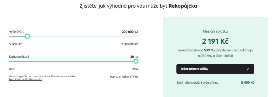 Raiffeisenbank kalkulačka Raiffeisenbank kalkulačka