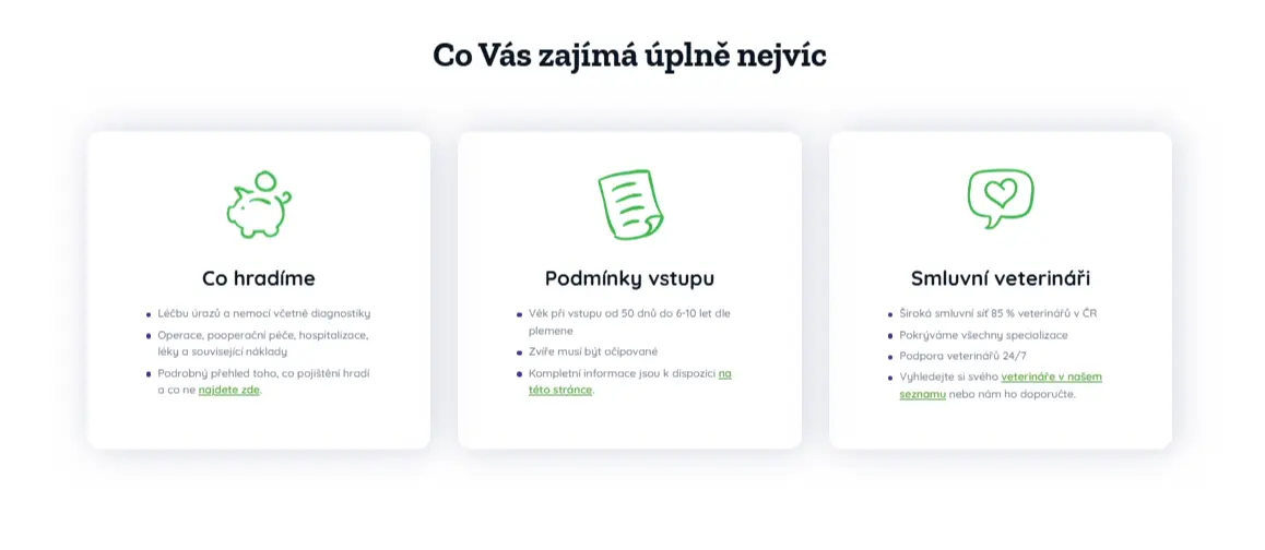 Výhody pojištění od PetExpert Výhody pojištění od PetExpert
