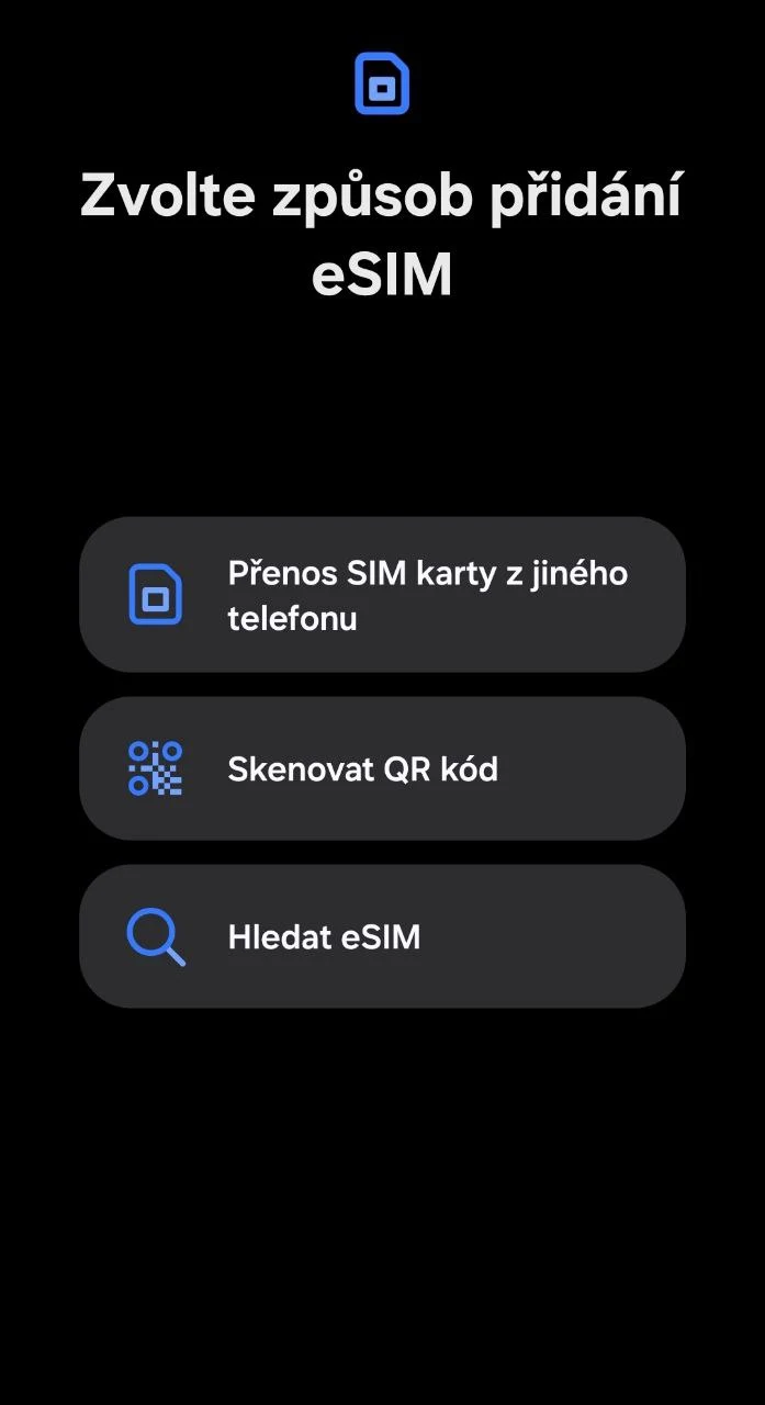 Přesun eSIM na jiné zařízení