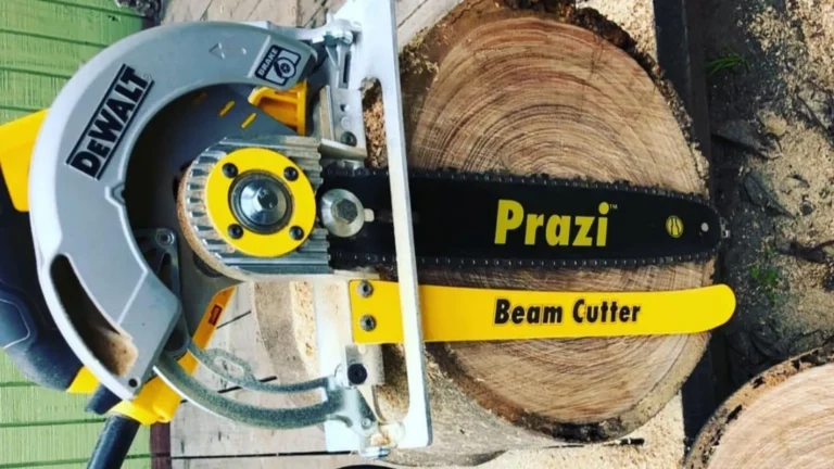 Okružní pilu rychle přemění na řetězovou: Nástavec Prazi Beam Cutter je zajímavé řešení pro tesaře