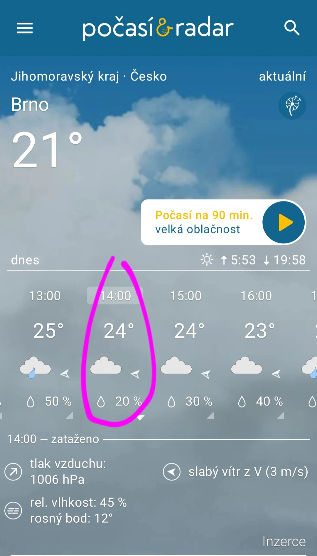 Počasí a Radar Brno