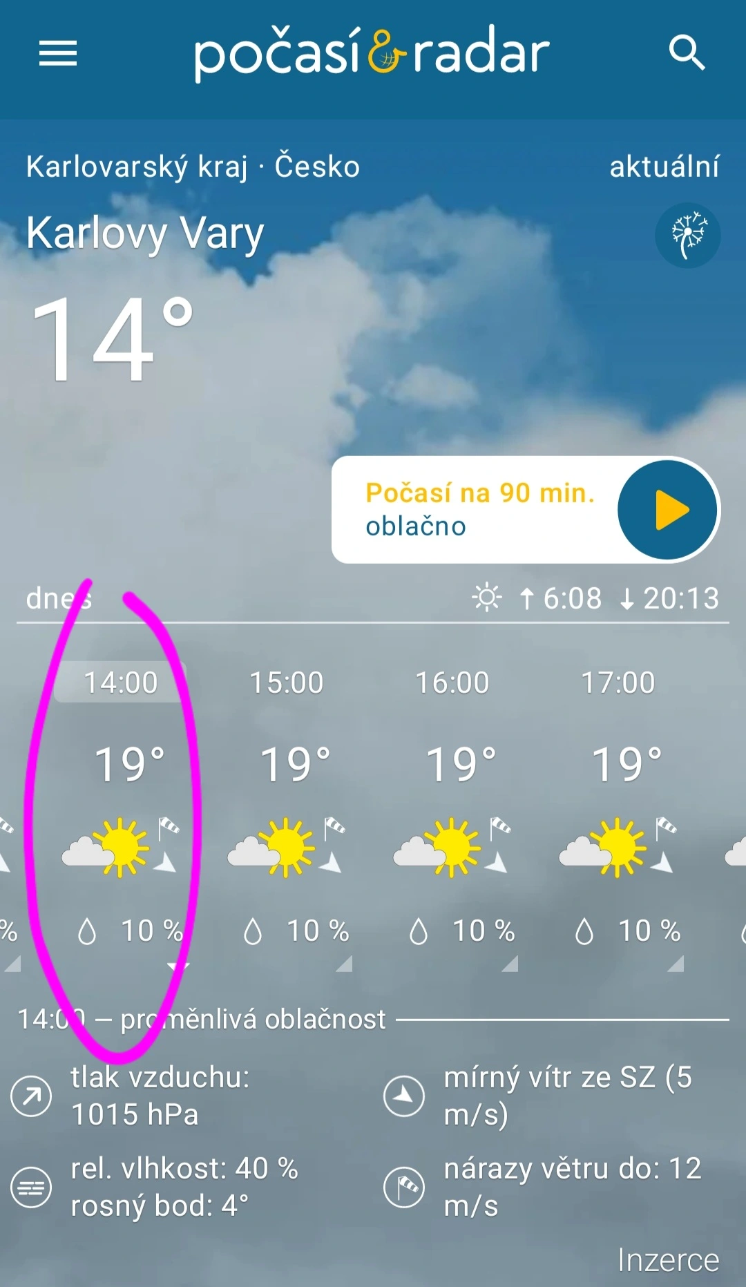 Počasí a Radar Karlovy Vary