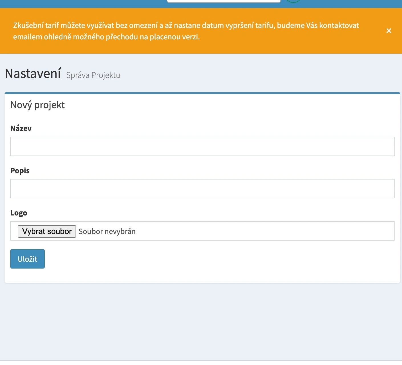 Nový projekt vytvoříte na pár kliků Tvorba projektu