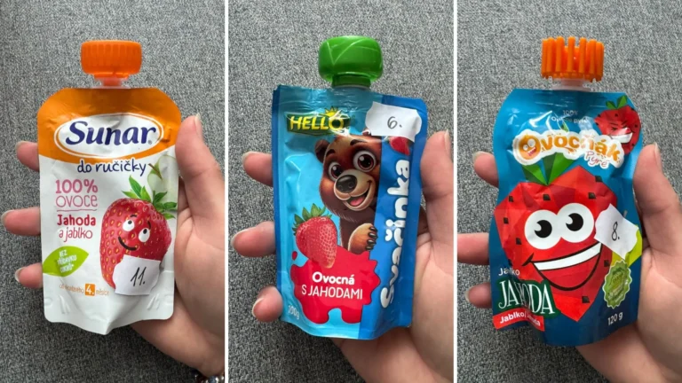 Nejhorší dětské jahodové kapsičky (Test 2026): Nízkou cenu doprovázela horší chuť
