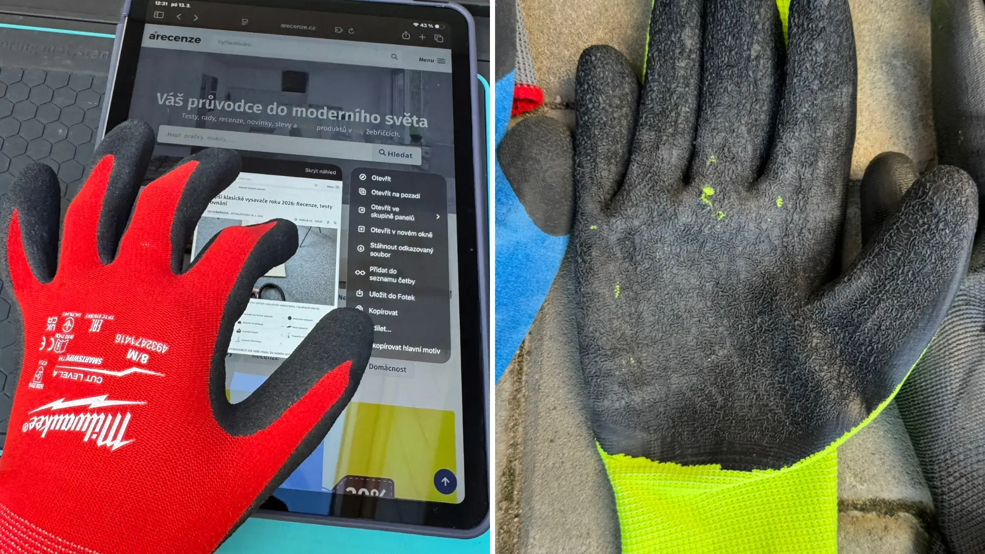 Nejlevnější vs. nejdražší pracovní rukavice (Test 2026): Cena se liší 13×, oba páry mají své využití