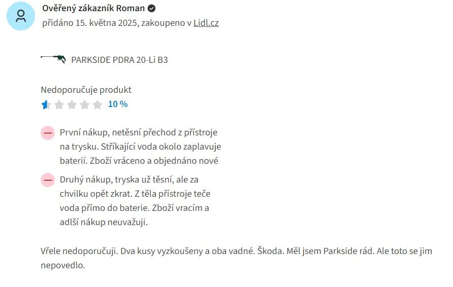 Recenze od zákazníka