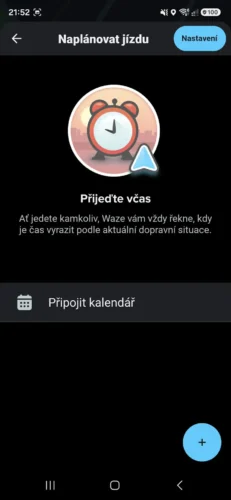 Aplikace umožňuje plánování jízd