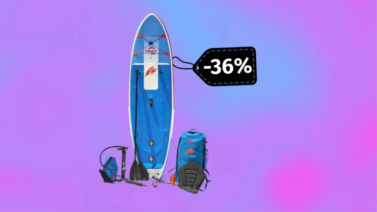 Megaúlovek: Paddleboard z&nbsp;Lidlu zlevnil o&nbsp;36&nbsp;%: CRIVIT X F2 stojí 3&nbsp;799&nbsp;Kč&nbsp;a&nbsp;proměníte ho i&nbsp;v&nbsp;kajak
