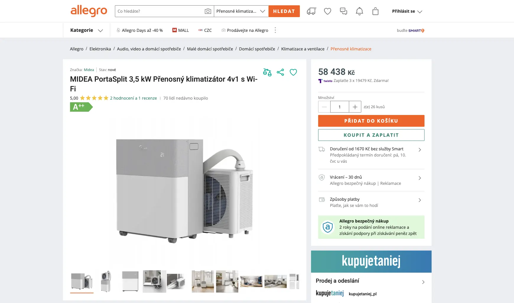 Midea PortaSplit na Alegro