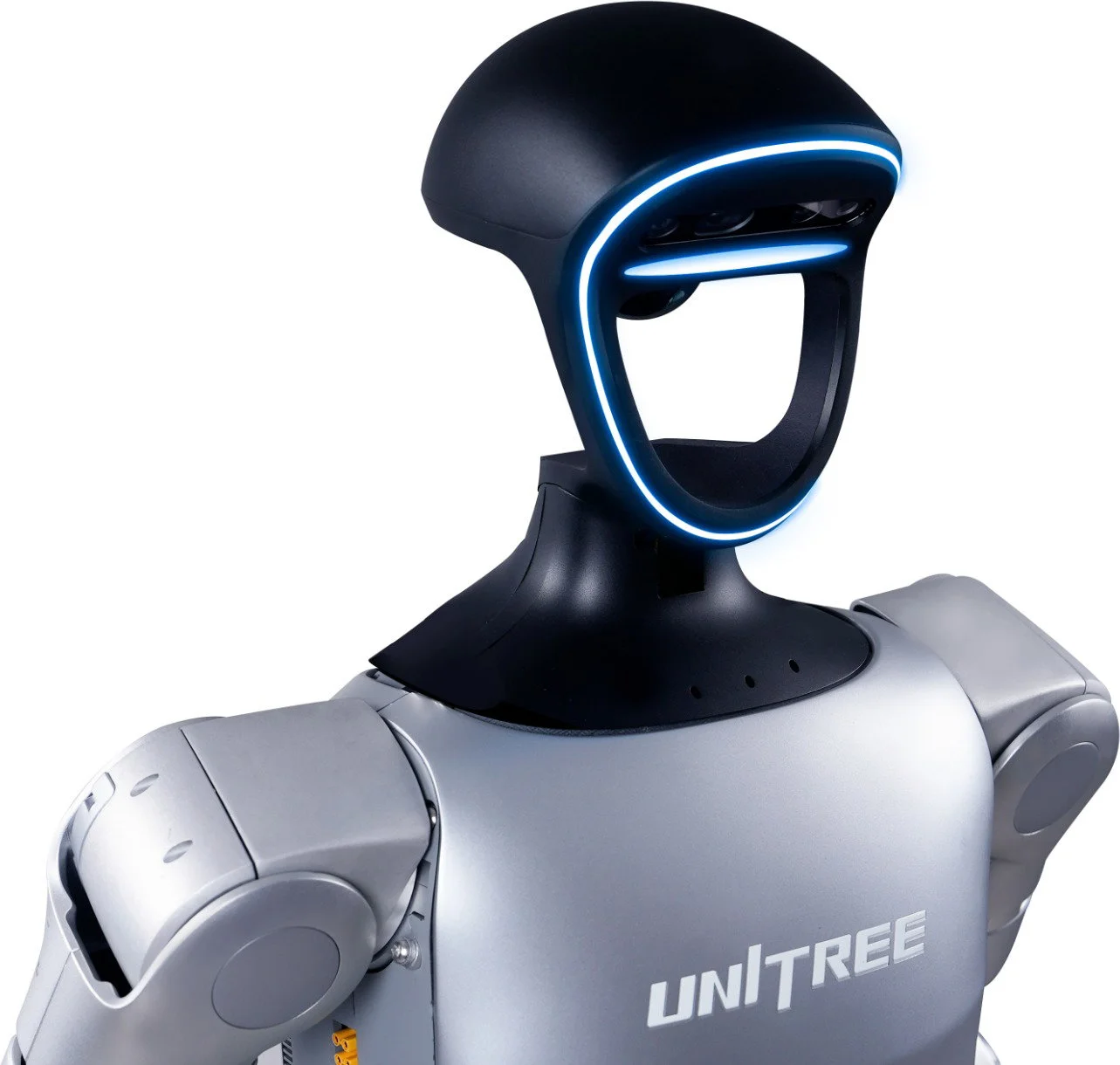 Detail hlavy humanoidního robota Unitree G1