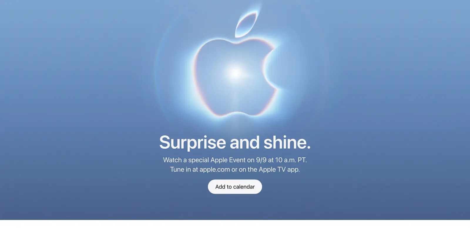 Oficiální upoutávka Apple na keynote 9. září s heslem Surprise and shine