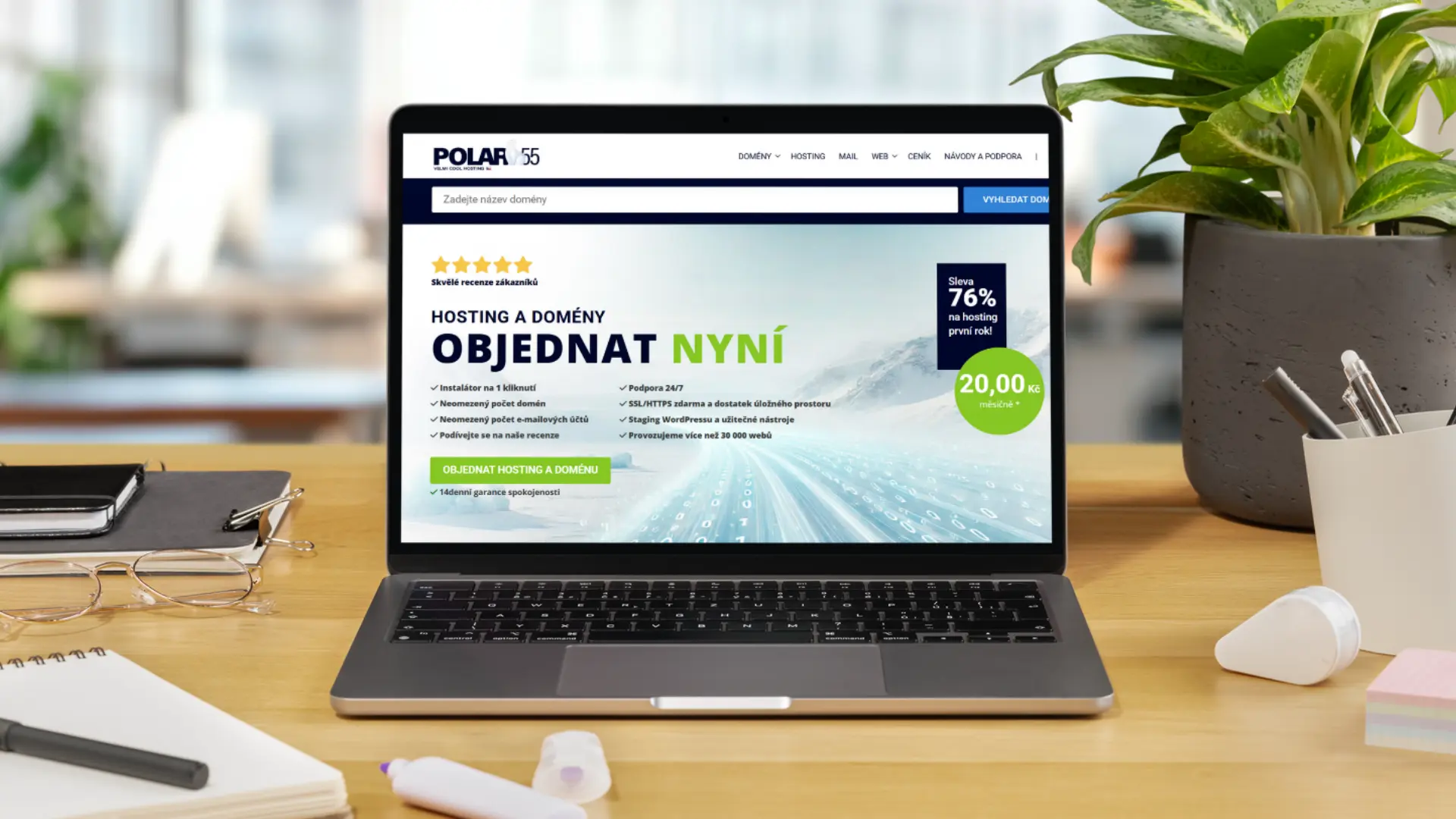 Recenze Polar55&nbsp;(2026): Otestovala jsem levný webhosting s&nbsp;WordPressem a&nbsp;Elementorem. Jak obstál v&nbsp;praxi?