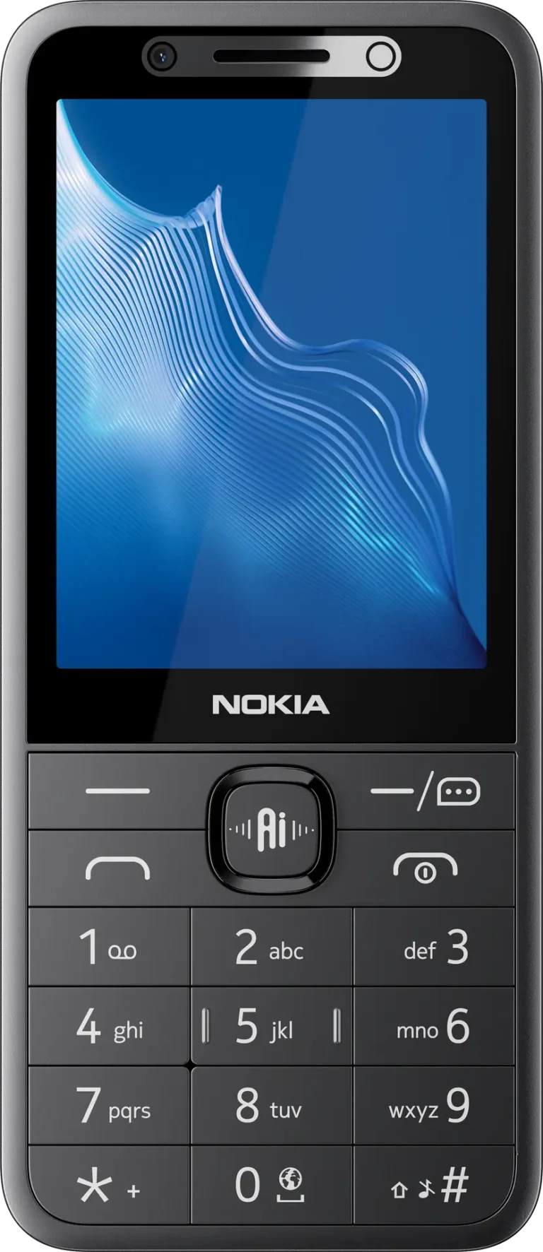 Nokia 235 4G 2nd Edition v černé barvě zepředu